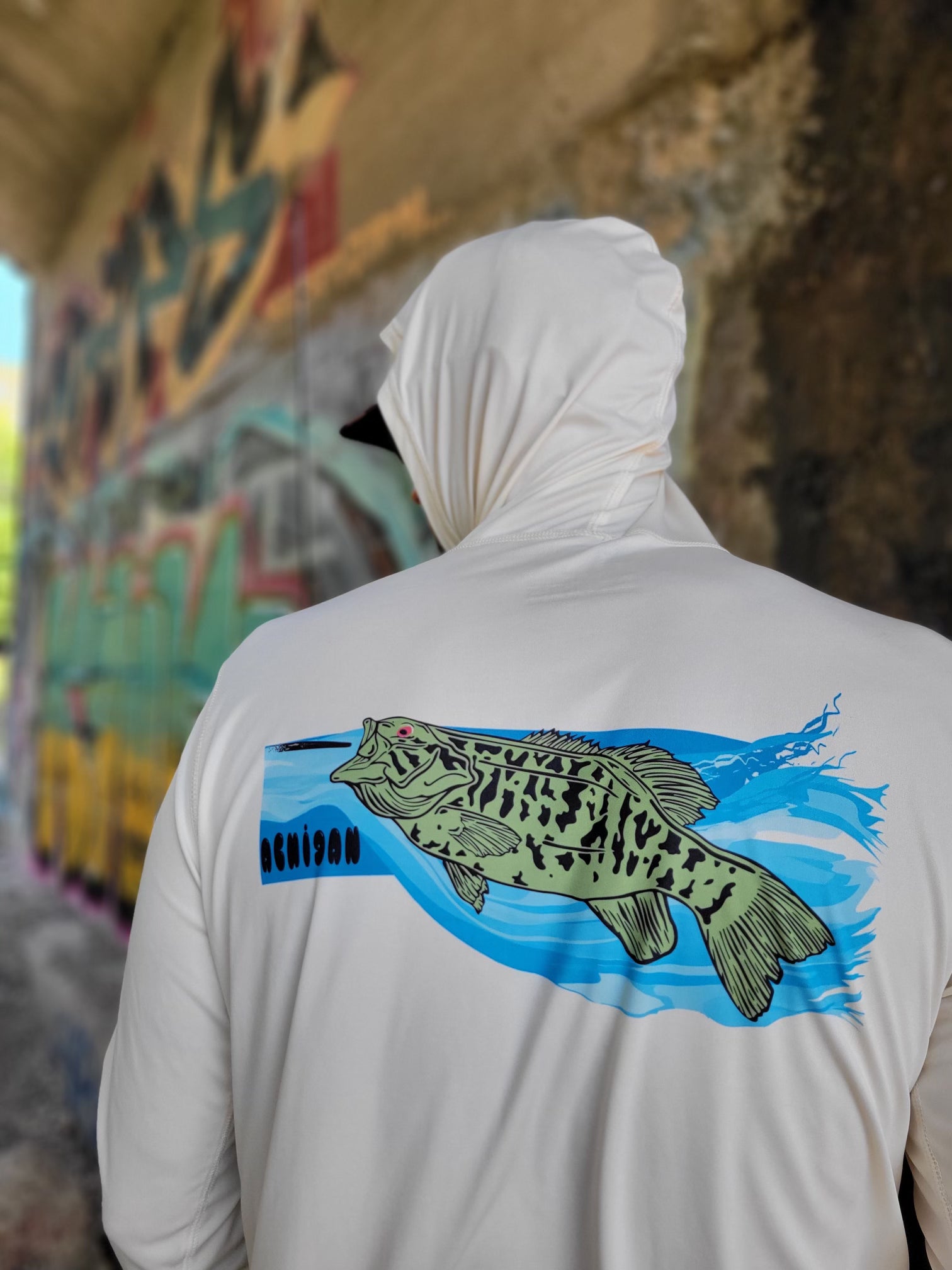 River Rat Sun Hoodie - Achigan x Chocolate Swimbaits