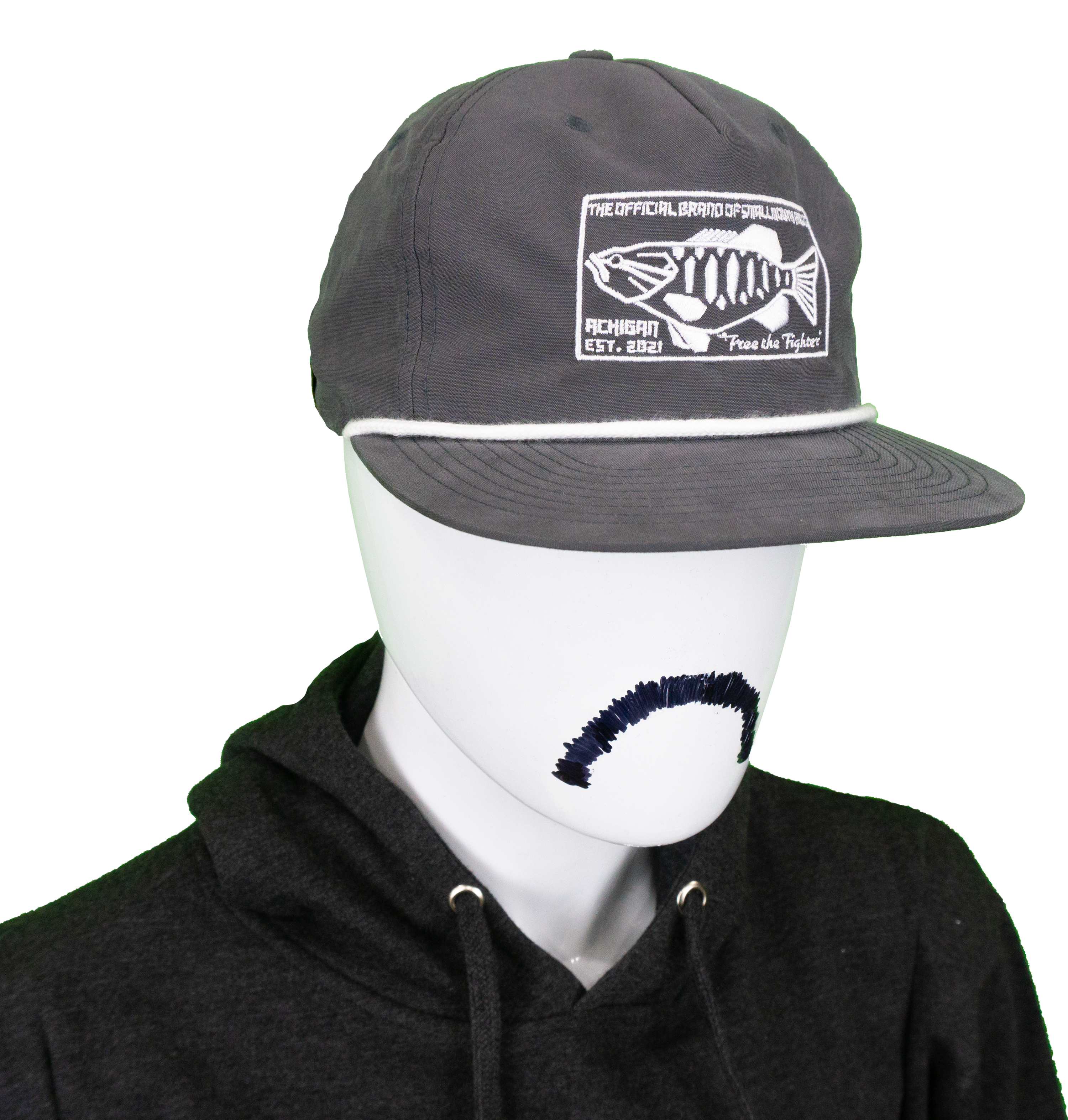 Free the Fighter Embroidered Hat Gray/White