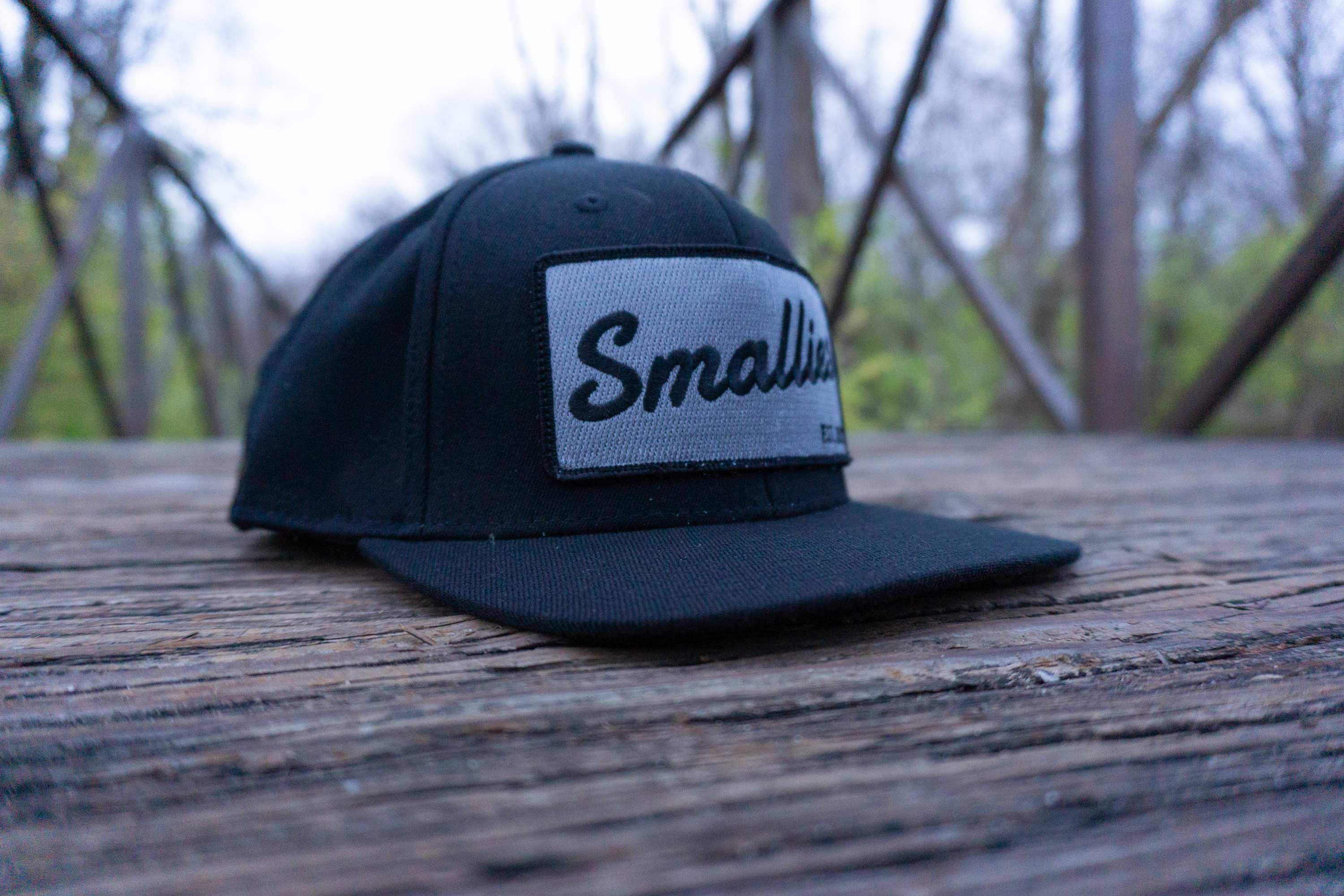 Smallies Patch Flexfit Flatbill (Black and Gray)